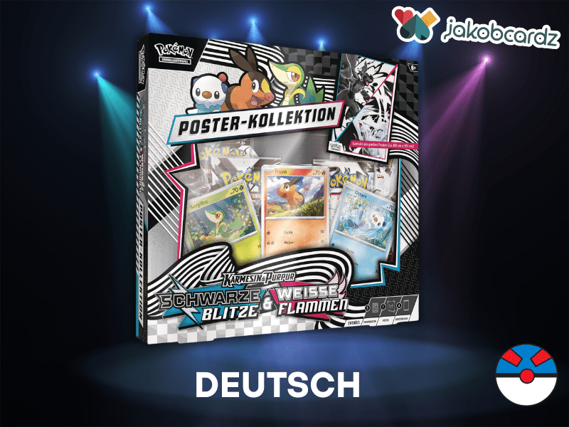 Schwarze Blitze & Weiße Flammen Poster - Kollektion (DE) - JakobCardz